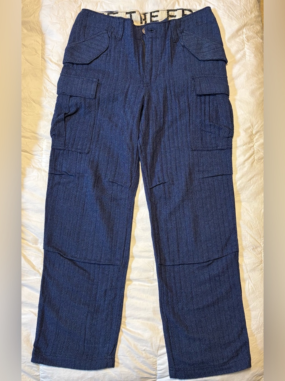 Free People Indigo Blue We The Free Last Catch Check Trouser